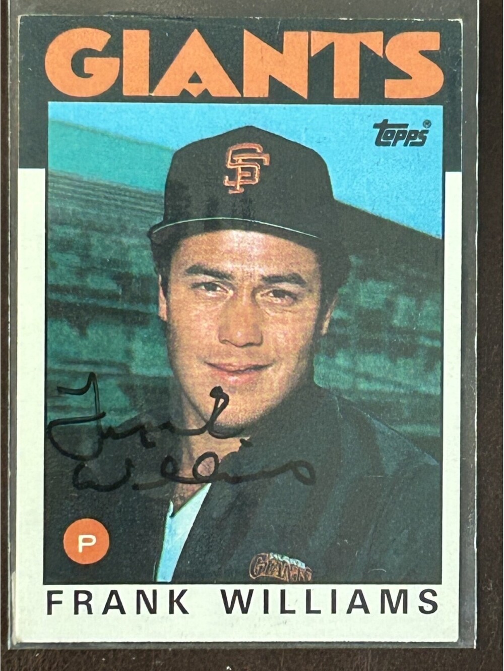 MLB P FRANK WILLIAMS SIGNED 1986 TOPPS #341 COLLECTIBLE WITH AUTOGRAPH